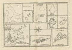 Print of Maps of Islands of the South Pacific, Incl. Pitcairn & Dusky Bay, 1788