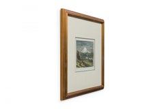 Print of Mt. Hood in White Matting and Gilt Frame
