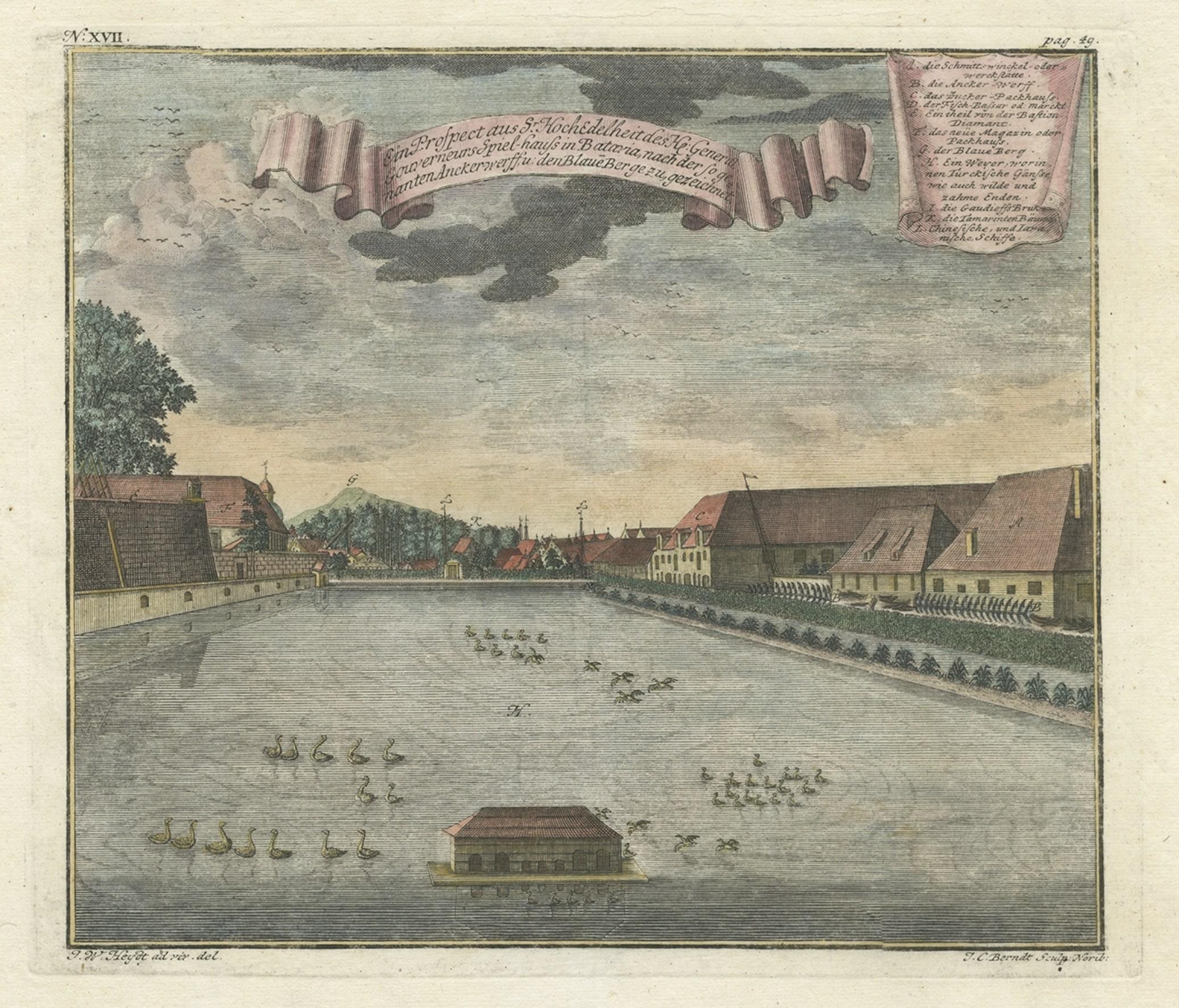 Print of Pleasure Gardens of the Governor-General of Batavia, Indonesia, ca.1744 In Good Condition For Sale In Langweer, NL