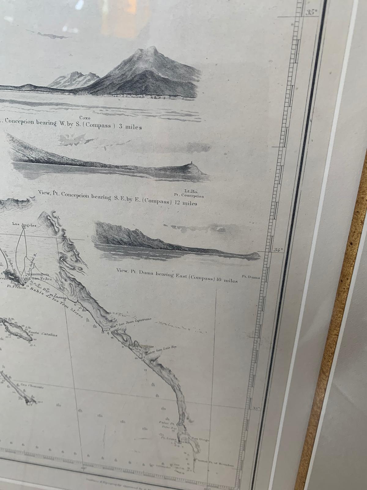 Print of Reconnaissance of the West Coast of U.S. San Francisco to San Diego Map 7