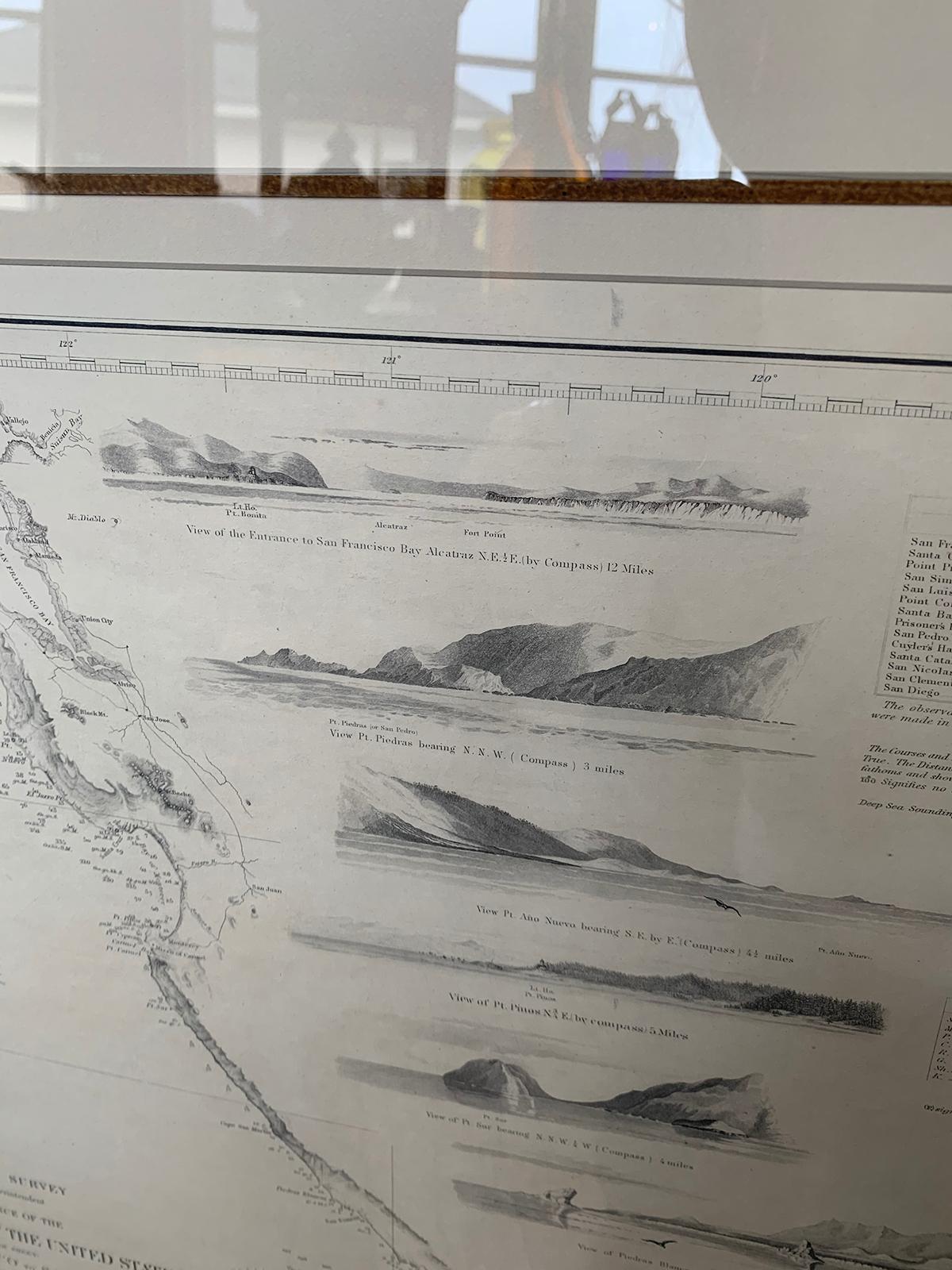 Paper Print of Reconnaissance of the West Coast of U.S. San Francisco to San Diego Map