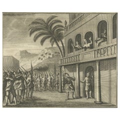 Impression de la mort de Bowaneca Bahu Maha Raja, prise par le portugais à Ceylan