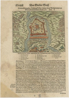 Impression de la forteresse Julaof Tokay, Hongrie, entourée de troupes turques, vers 1580