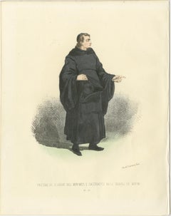 Print of The Priest of the Minims Order: A Glimpse into Monastic Devotion, 1862