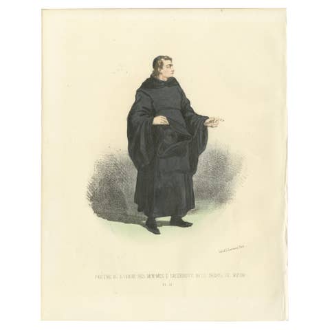 Print of The Priest of the Minims Order: A Glimpse into Monastic Devotion, 1862