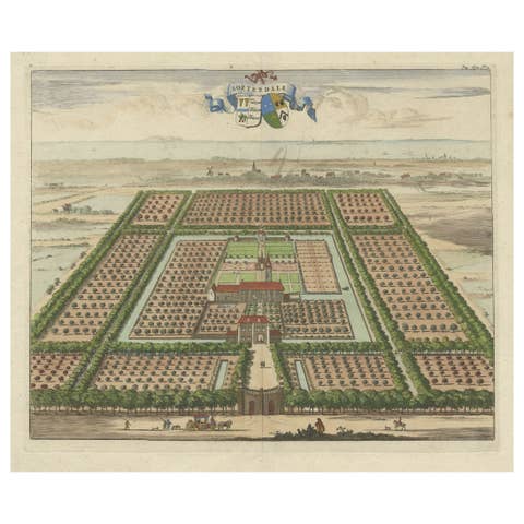 Print of the Soetendale Estate, Between Grijps and Serooskerke in Zeeland, 1696