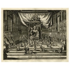 Druck des Tempels von Sanjusangen-Do „Thousand Armed Kannon“ Kyoto, Japan, 1669