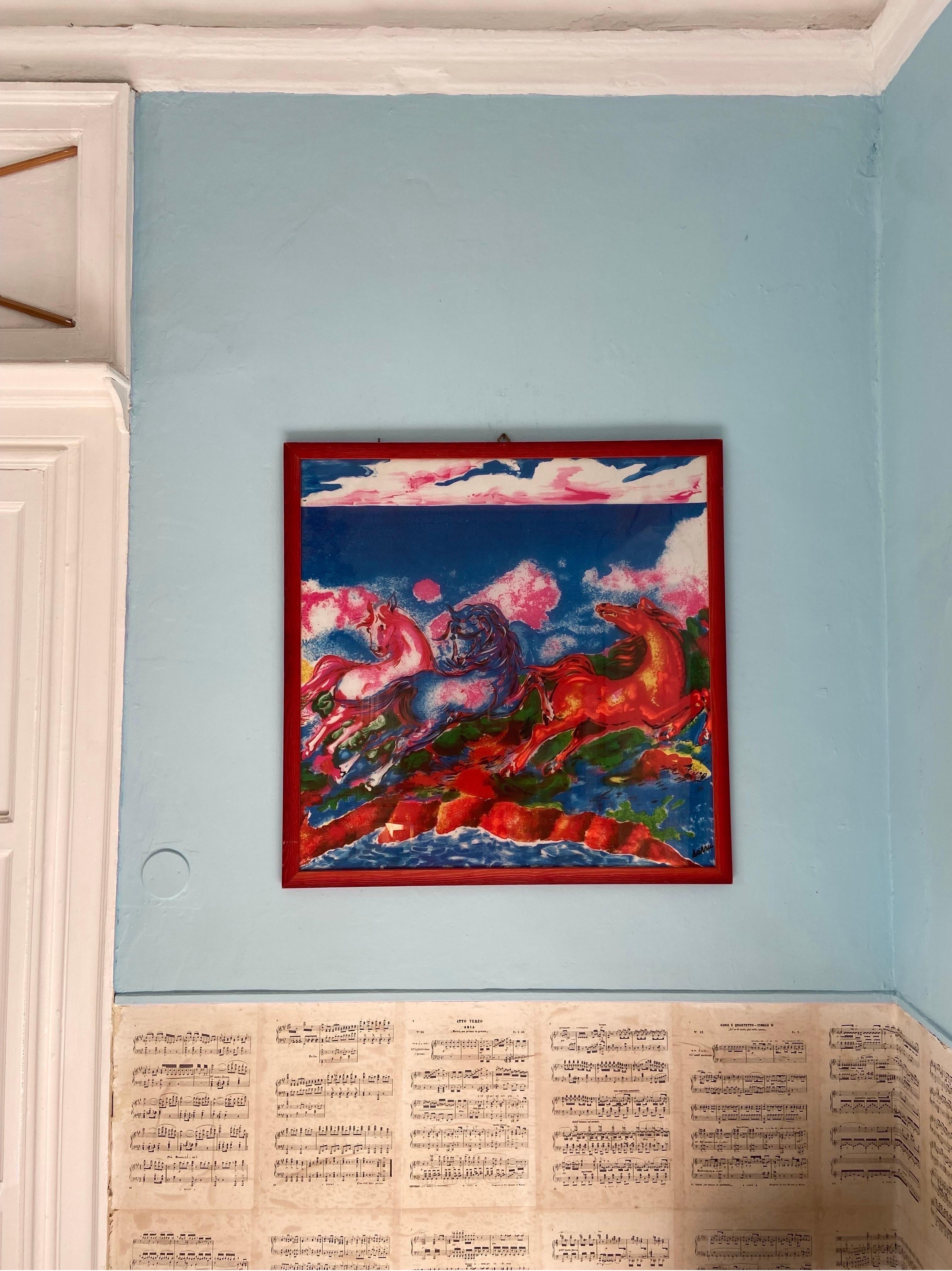 Print on Fabric Signed Aligi Sassu, 1970s For Sale at 1stDibs