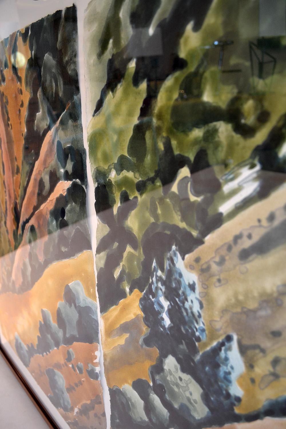 Druck auf Papier von Catherine Kernan 'Oaxaca Hillside' 1989 Monotypie Diptychon USA im Zustand „Gut“ im Angebot in Fort Lauderdale, FL