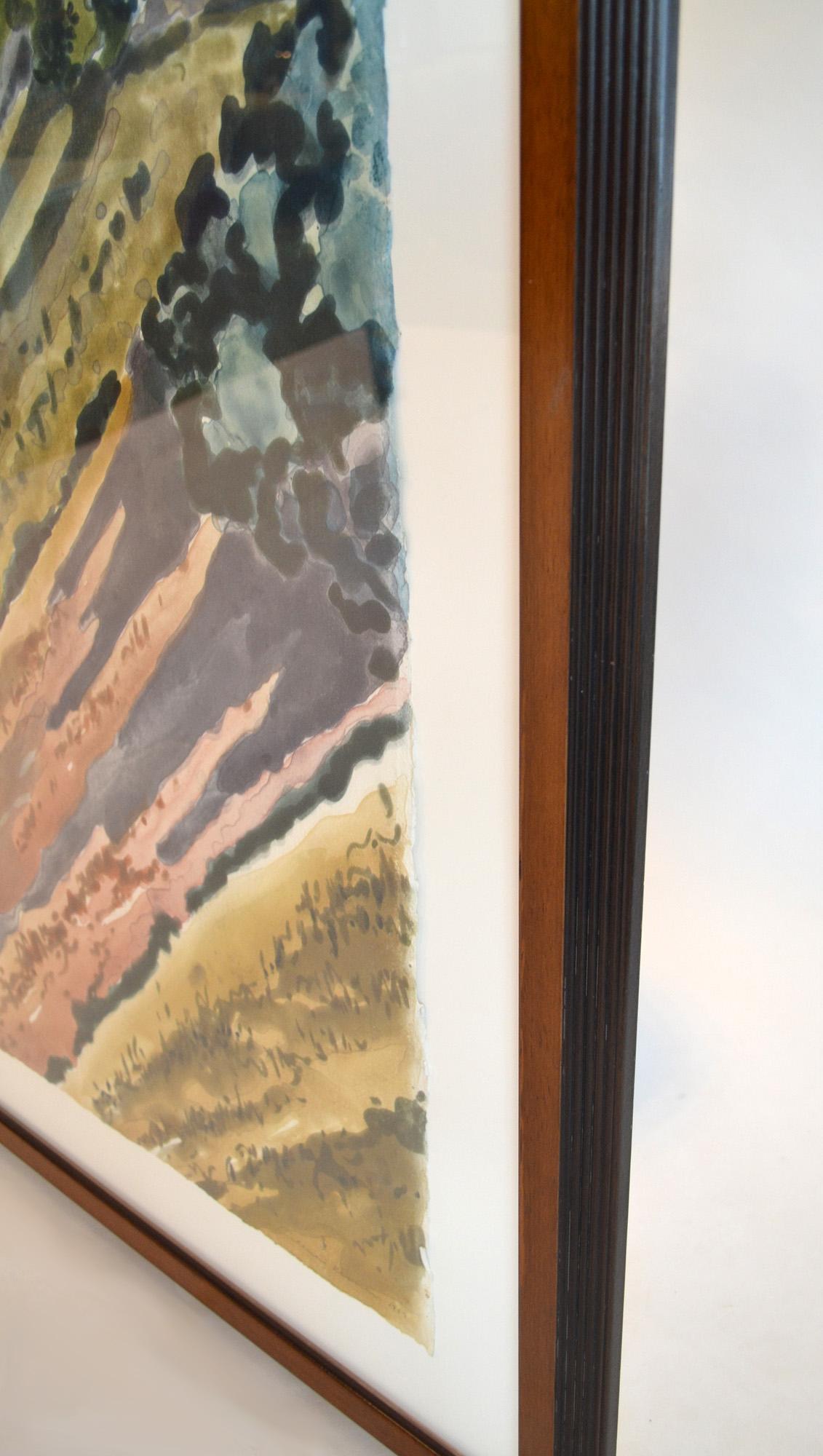 Druck auf Papier von Catherine Kernan 'Oaxaca Hillside' 1989 Monotypie Diptychon USA im Angebot 1