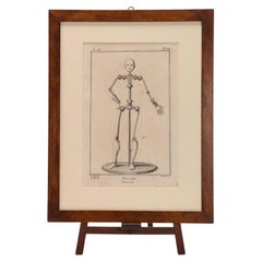 Antique Print on paper depicting a dummy, Italy 1750-1800. 