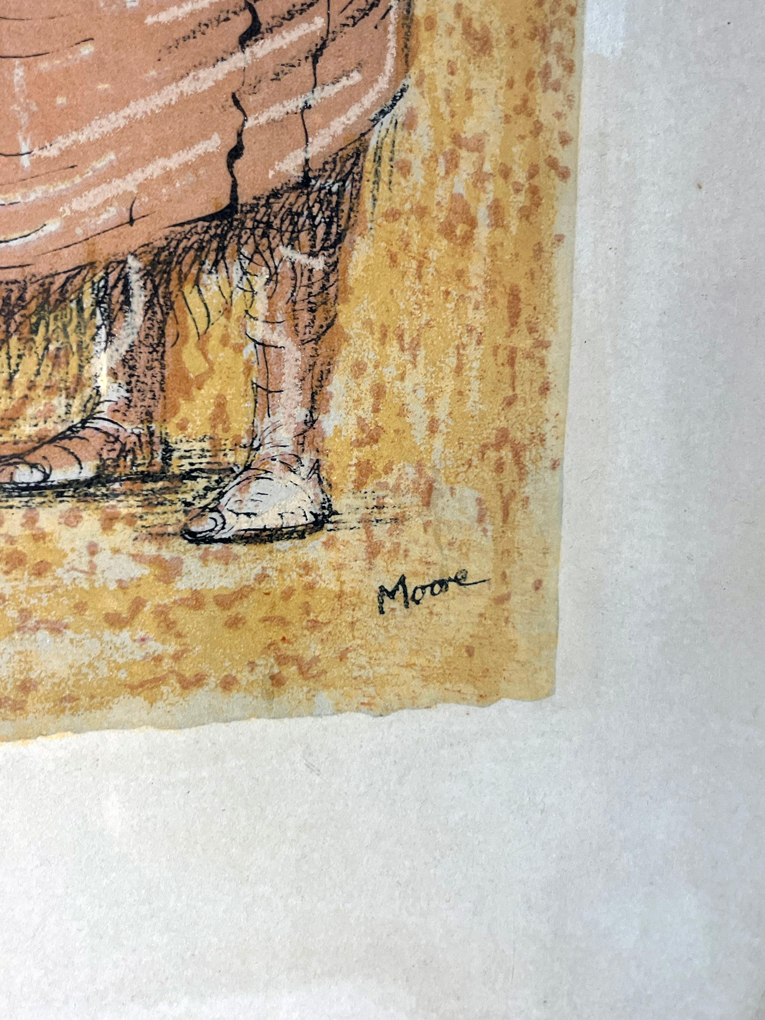 XX secolo Stampa su carta di un'opera d'arte firmata A.A. Moore in vendita