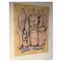 Impression sur papier d'une œuvre d'art signée Moore
