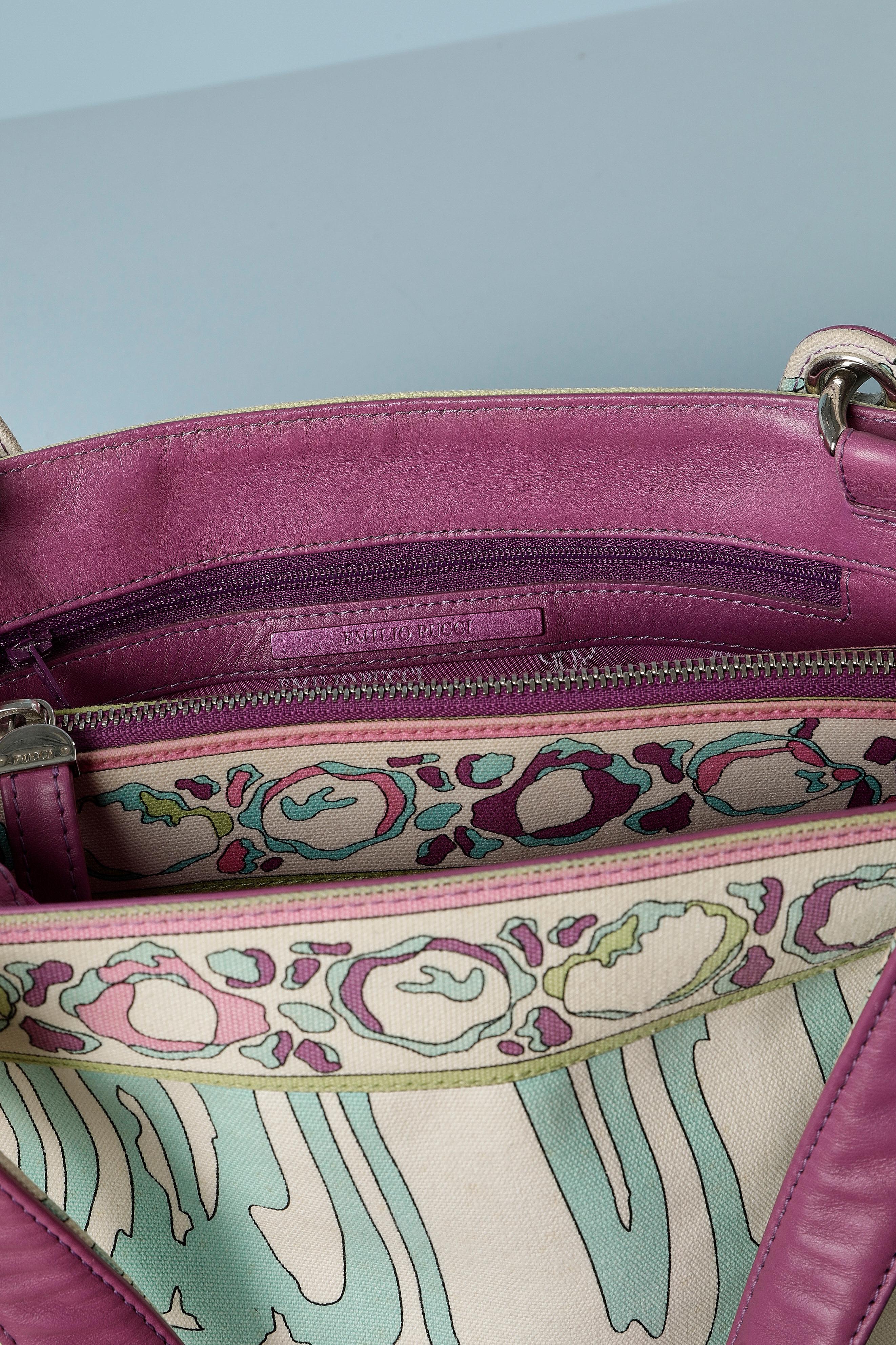 Printed and branded canvas hand-bag Emilio Pucci  For Sale 2