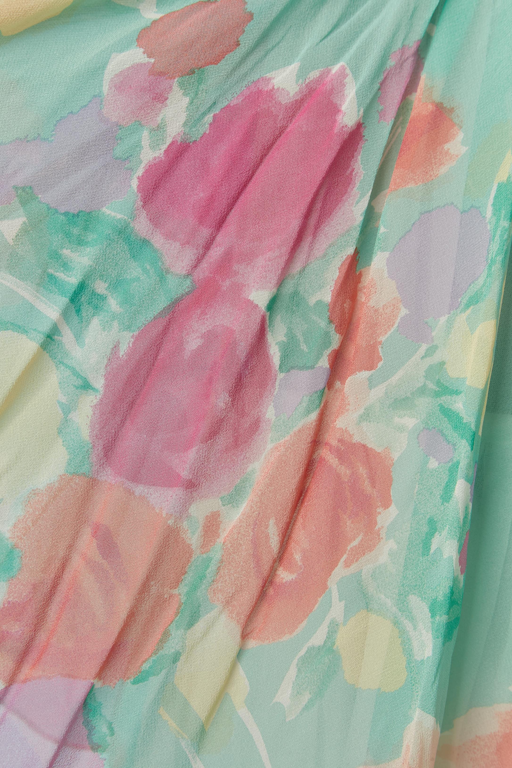 Gris Robe de cocktail imprimée et drapée DIOR 2 en vente