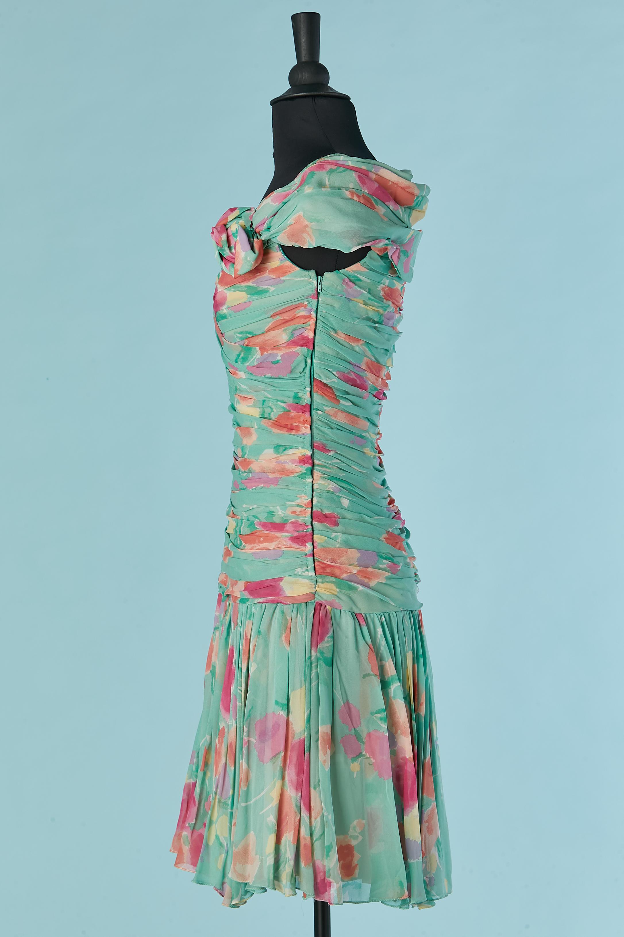 Robe de cocktail imprimée et drapée DIOR 2 Pour femmes en vente