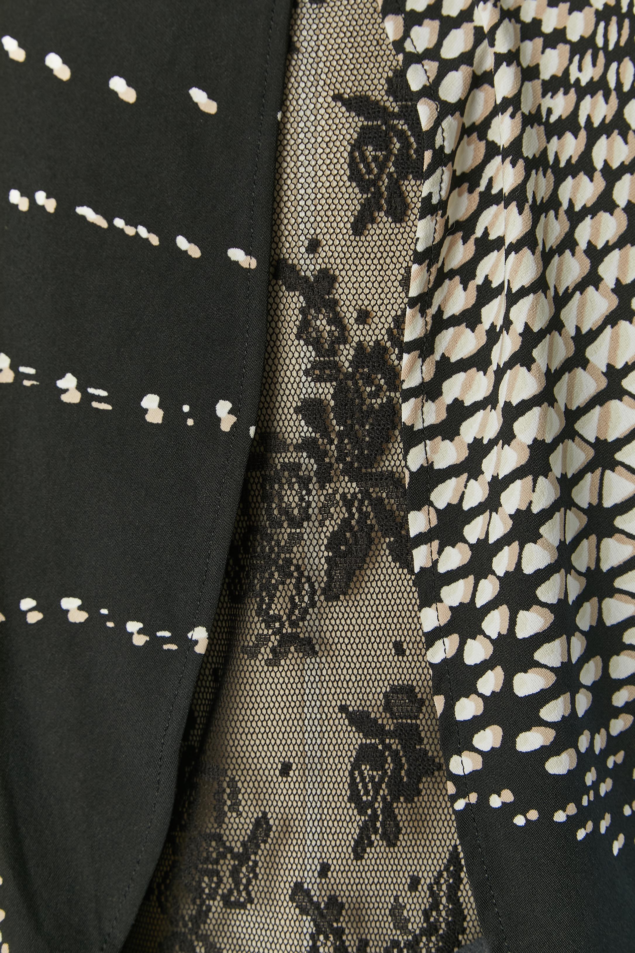 Printed and draped jersey dress with lace lining Pierre Cardin For Sale 1
