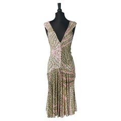 Robe sans manches en jersey imprimé et drapé Just Cavalli