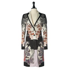 Printed and top-stitched single-breasted coat ETRO
