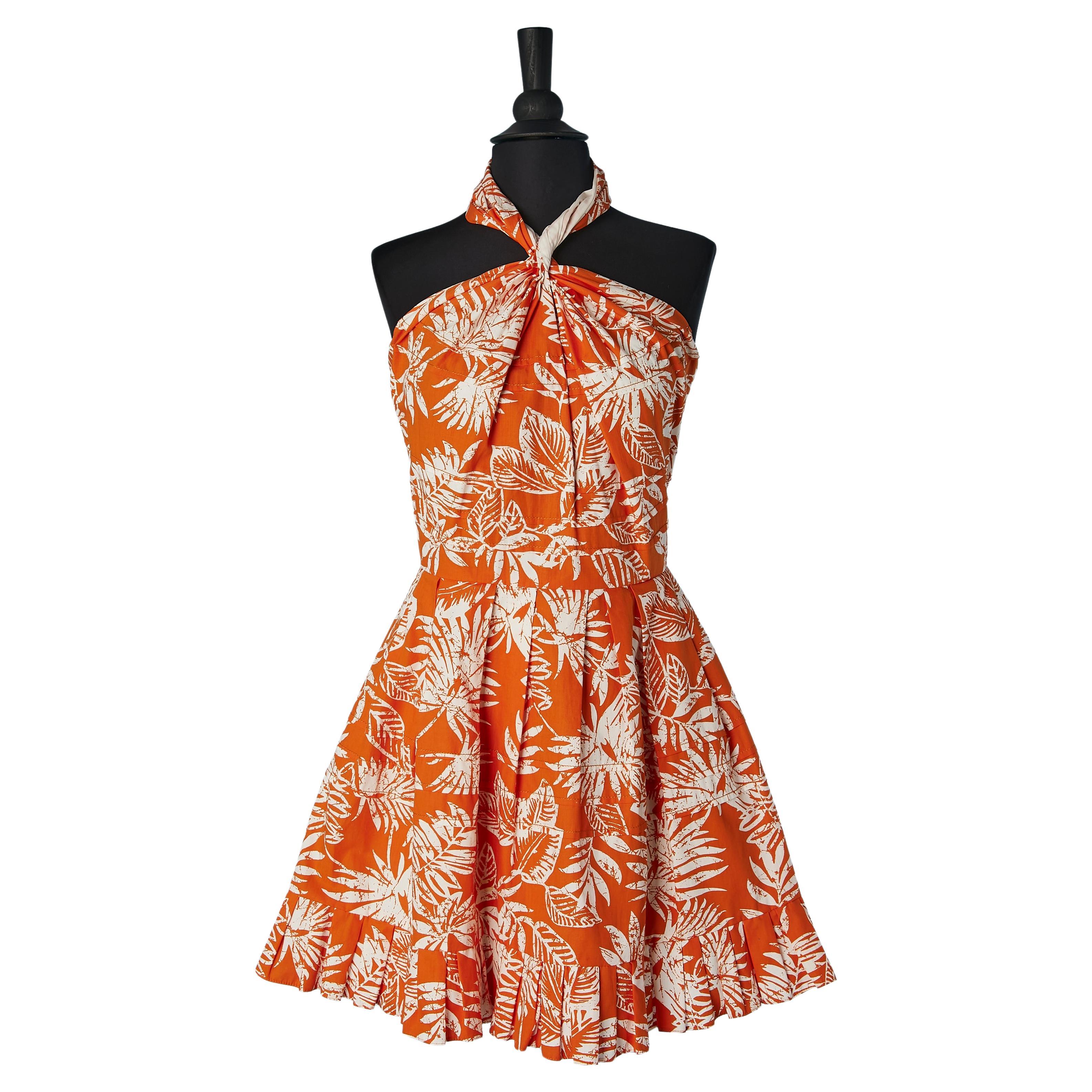 Printed backless cotton dress with ruffles Christian Dior