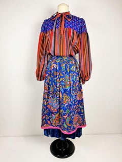 Printed challis Skirt suit by Yves Saint Laurent - Opera Ballets Russes A/W 1976