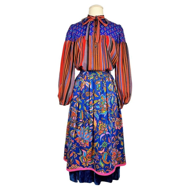Printed challis Skirt suit by Yves Saint Laurent Opera Ballets