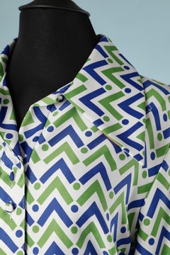 Printed chemise dress with belt Lanvin Circa 1970's