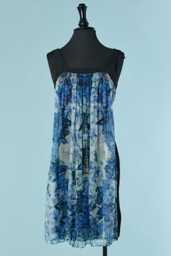 Printed chiffon cocktail dress with black fabric on the back Roberto Cavalli