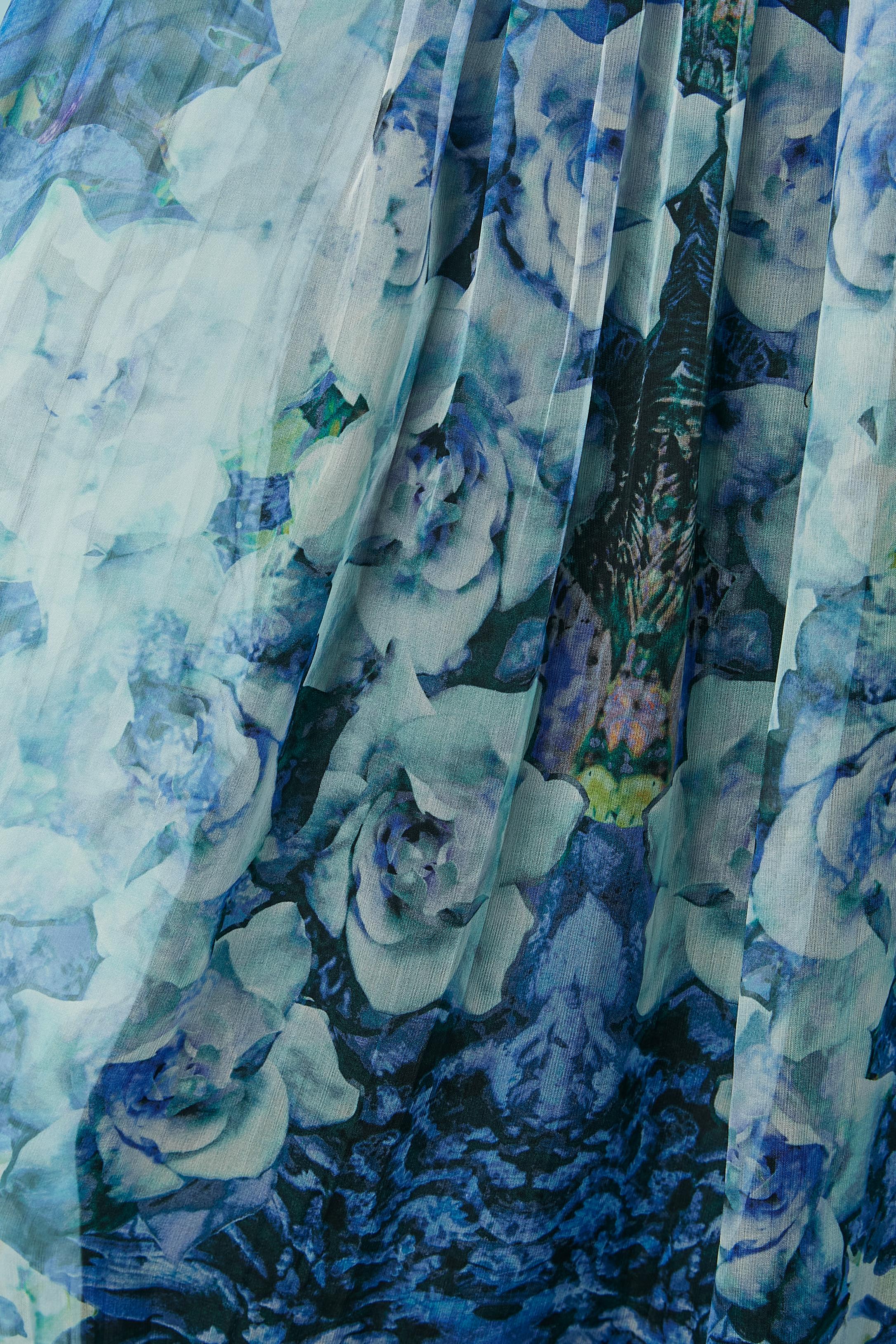 Women's Printed chiffon cocktail dress with black fabric on the back Roberto Cavalli For Sale