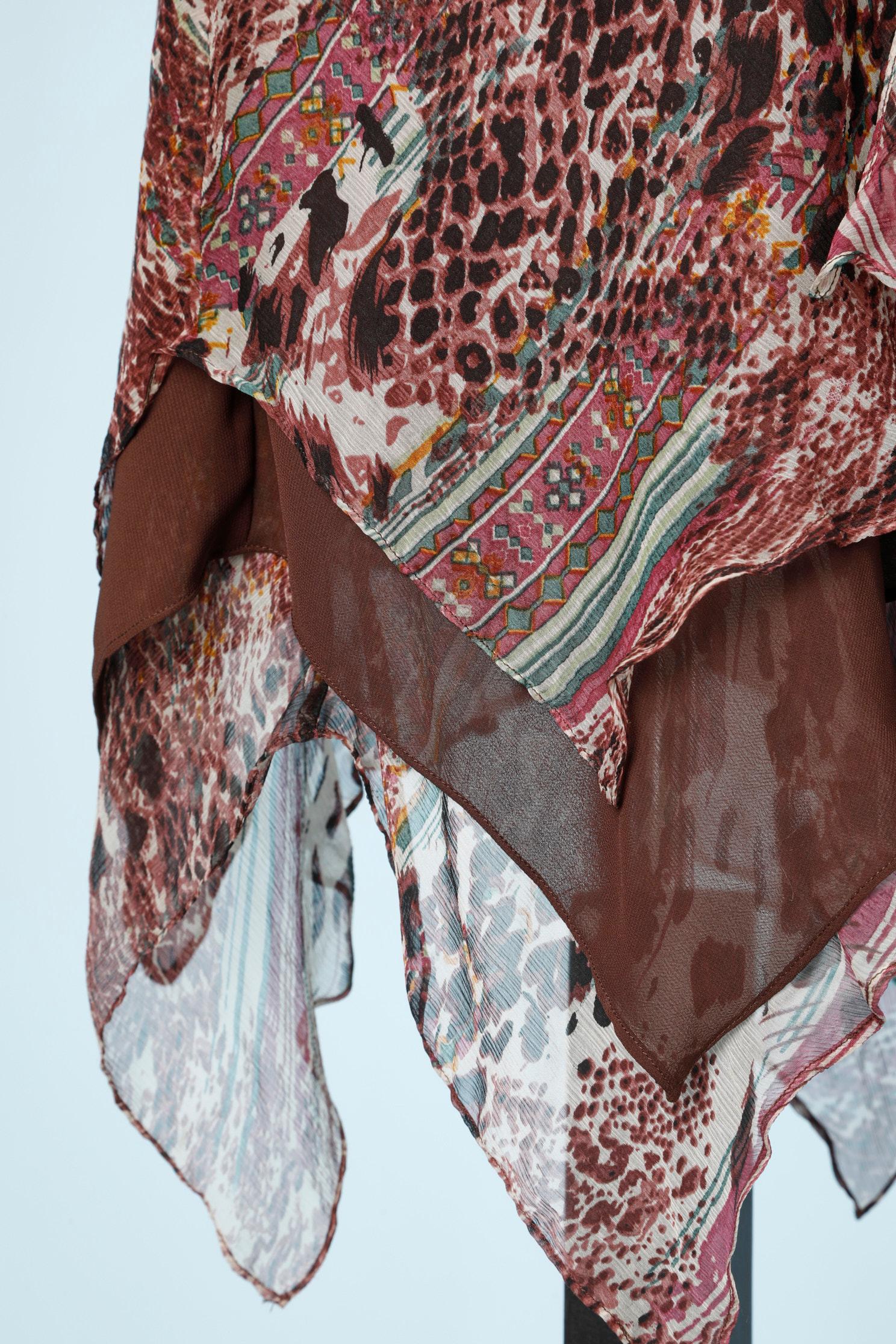 Vestido de gasa estampada Sue Wong en Excelente Estado en Saint-Ouen-Sur-Seine, FR