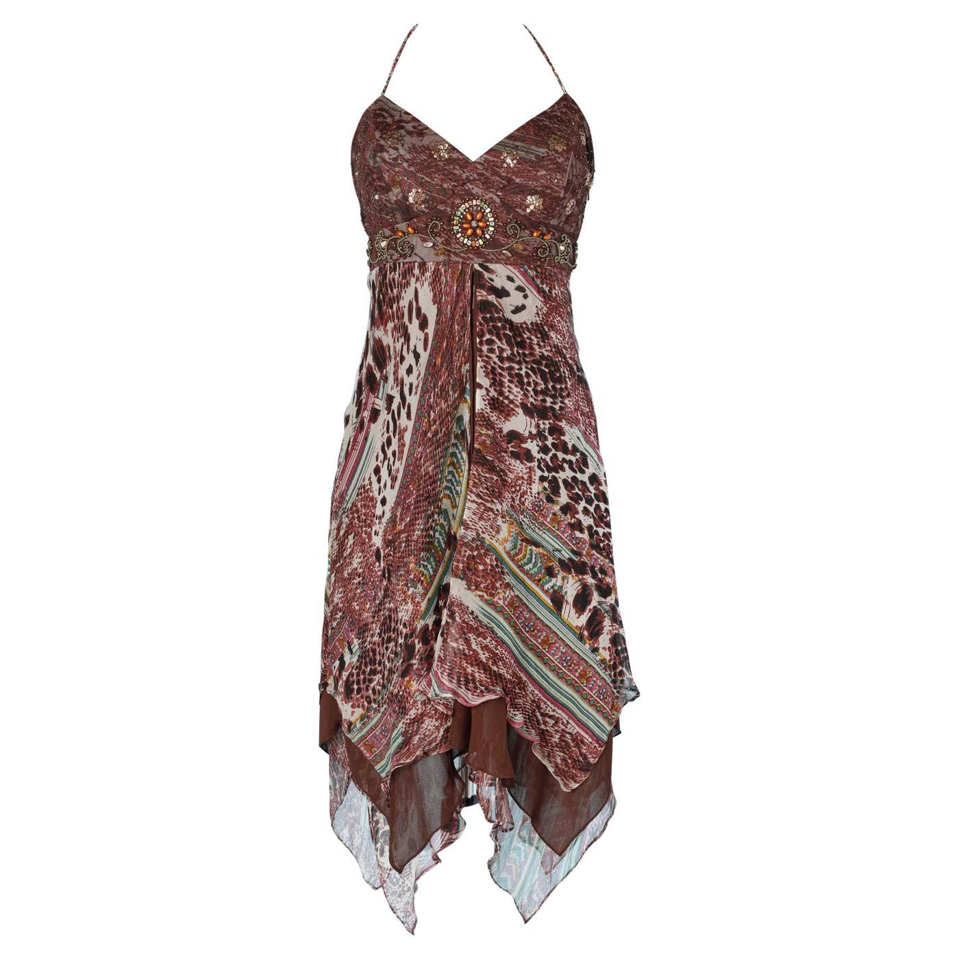 Printed chiffon dress Sue Wong at 1stDibs sue wong crochet dress, sue
