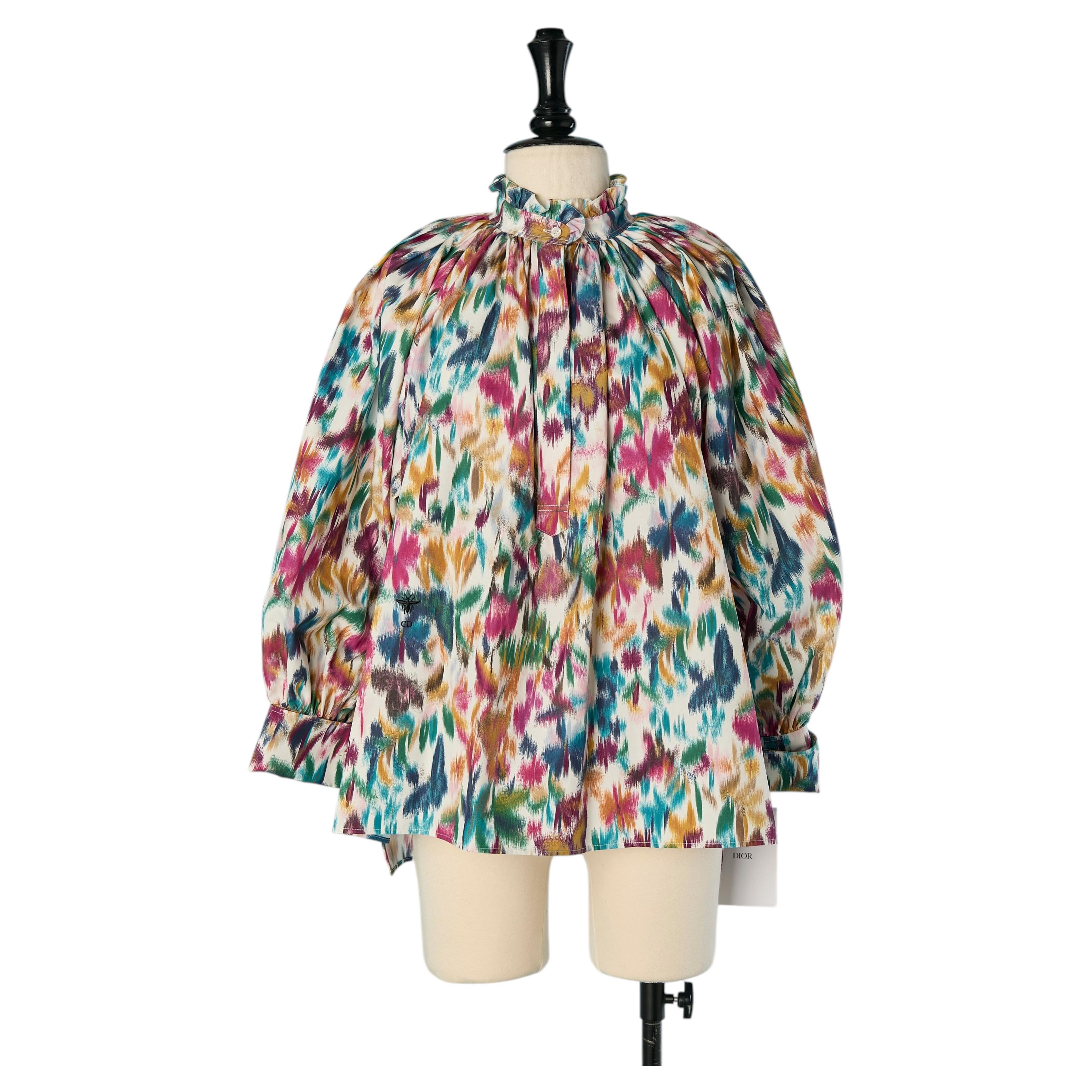 Bedruckte Bluse "Chiné à la branche" mit Rüsche CHRISTIAN DIOR im Angebot