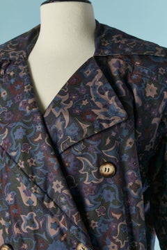 Printed coated double-breasted trench-coat SAINT LAURENT RIVE GAUCHE