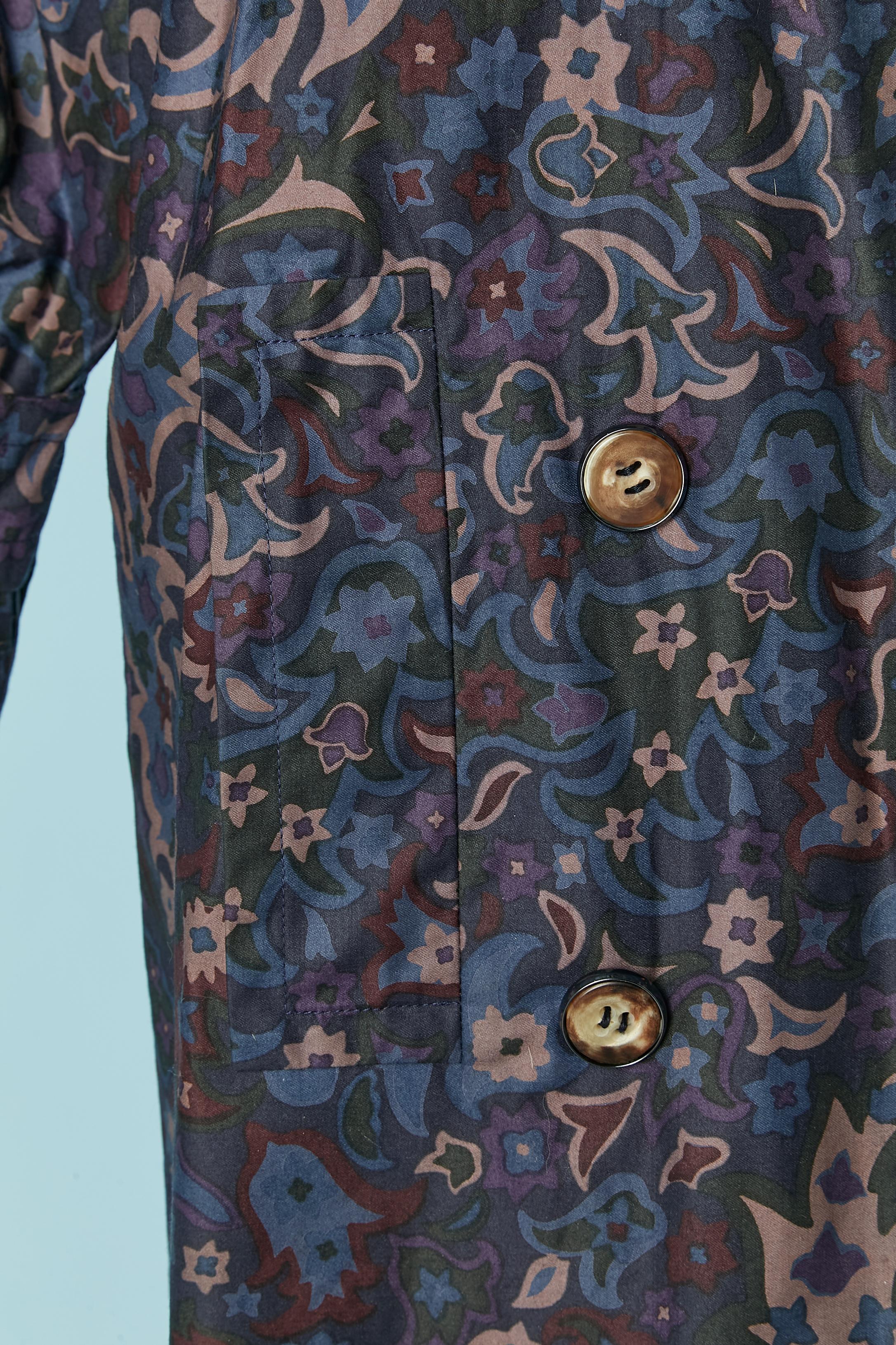 Gabardina estampada de doble botonadura SAINT LAURENT RIVE GAUCHE Negro en venta