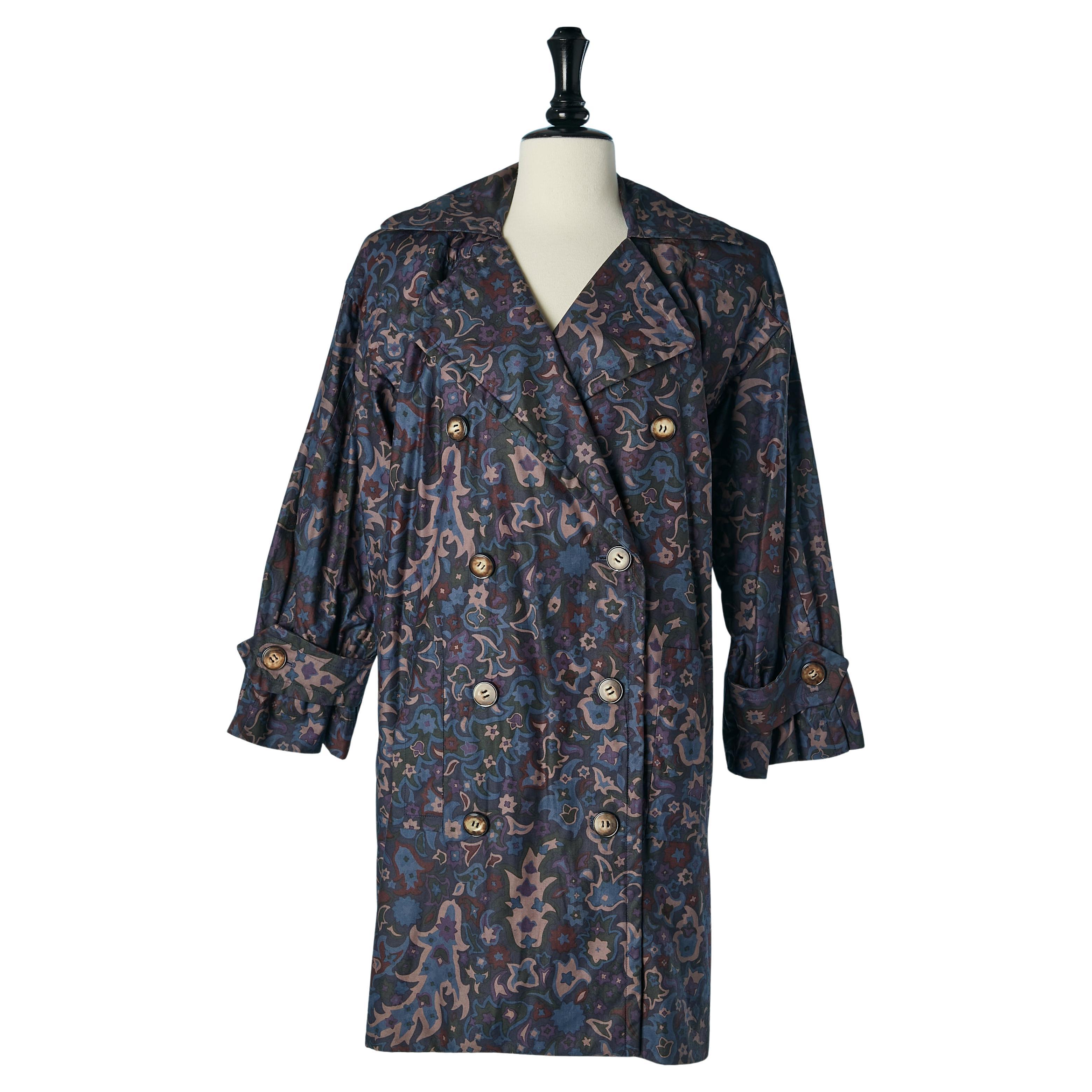 Trench doppiopetto rivestito stampato SAINT LAURENT RIVE GAUCHE