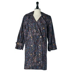 Trench doppiopetto rivestito stampato SAINT LAURENT RIVE GAUCHE