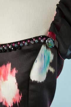 Printed cocktail dress with beaded work Lancetti NEW