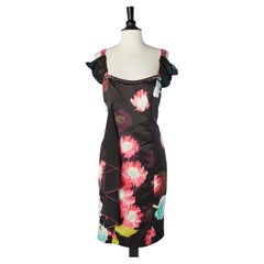 Printed cocktail dress with beaded work Lancetti NEW 