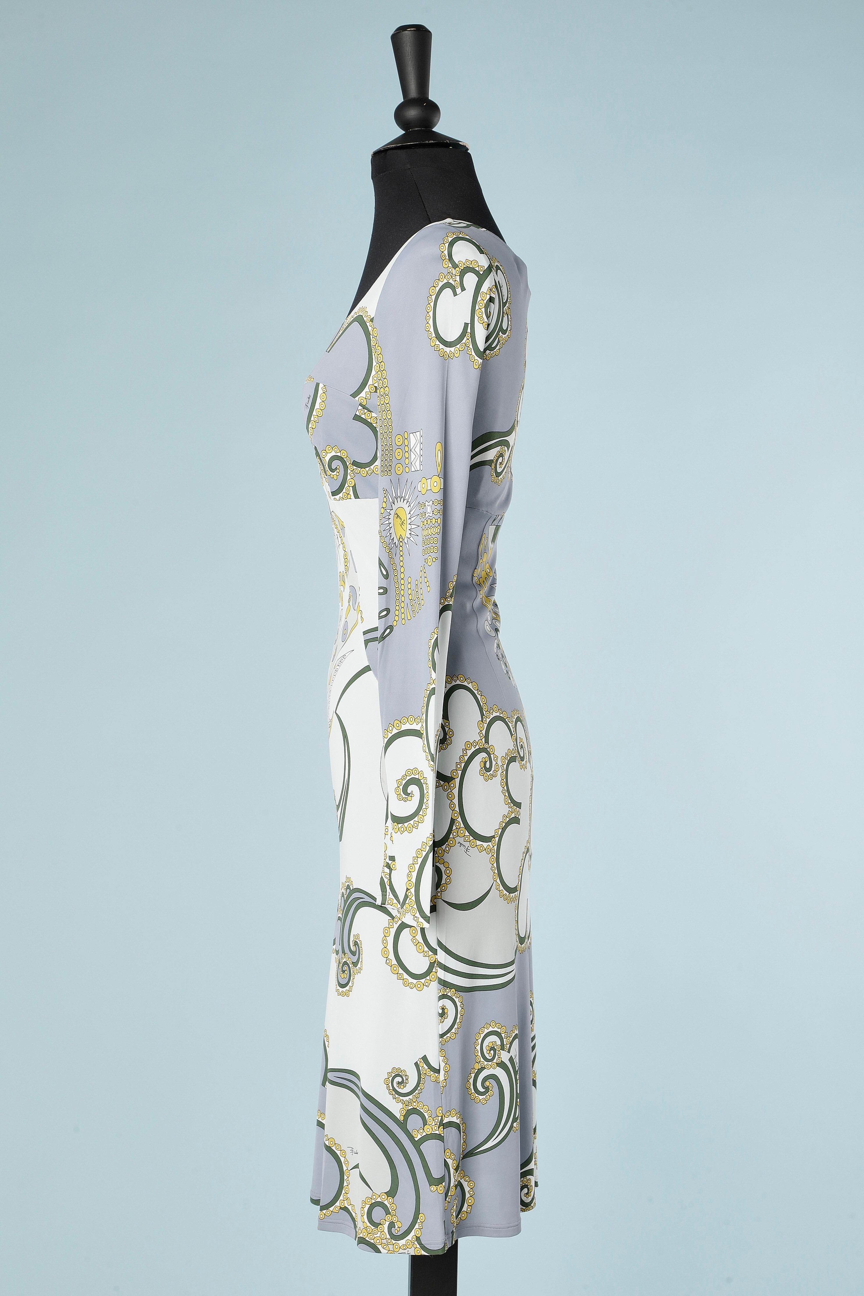 Women's Printed cocktail dress with cut work on the bust Emilio Pucci For Sale