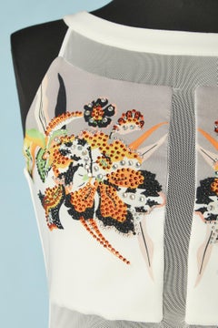 Printed cocktail dress with rhinestone and tulle Gai Mattiolo Love to Love