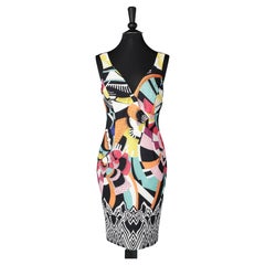 Printed cocktail dress with rhinestone on the front Love to Love/Gai Mattiolo 