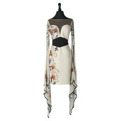 Printed cocktail dress with very long sleeves Gai Mattiolo Love to Love