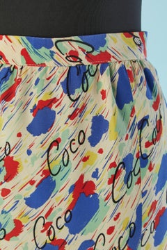 Printed "COCO" silk skirt CHANEL