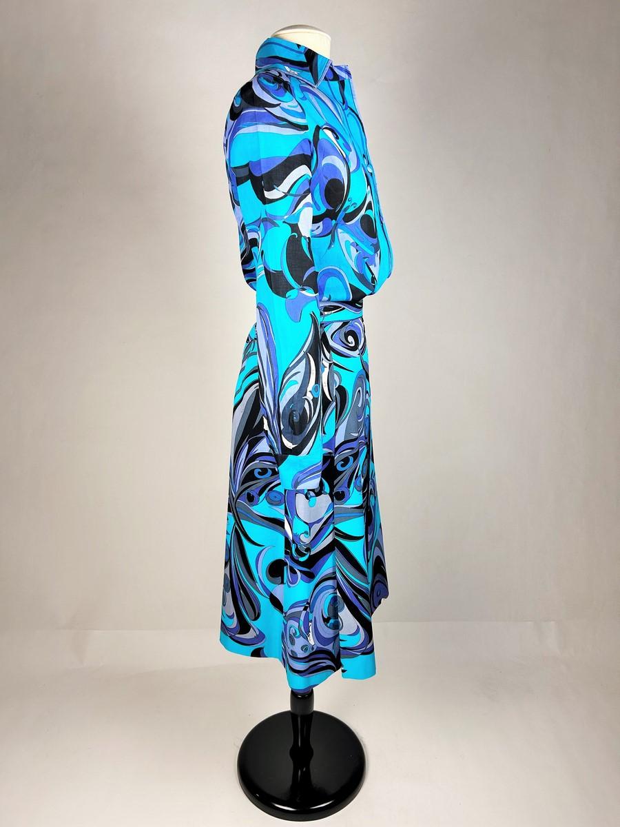 Printed cotton blouse and skirt set by Emilio Pucci - Circa 1970-1980 For Sale 5