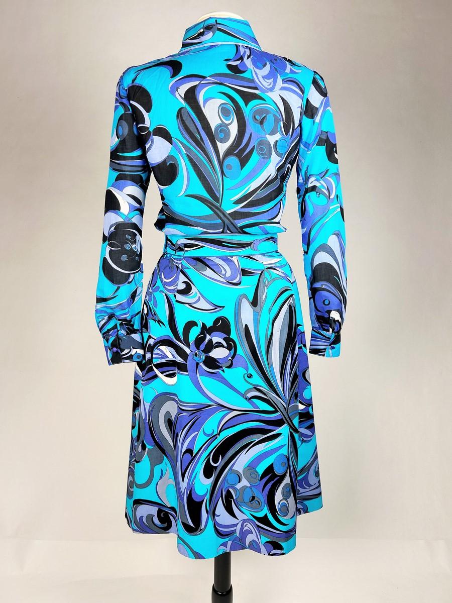 Printed cotton blouse and skirt set by Emilio Pucci - Circa 1970-1980 For Sale 6