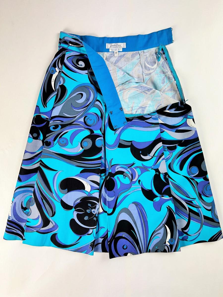 Printed cotton blouse and skirt set by Emilio Pucci - Circa 1970-1980 For Sale 10