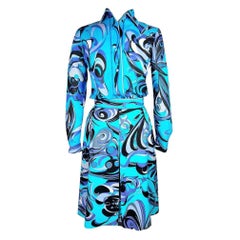 Printed cotton blouse and skirt set by Emilio Pucci - Circa 1970-1980