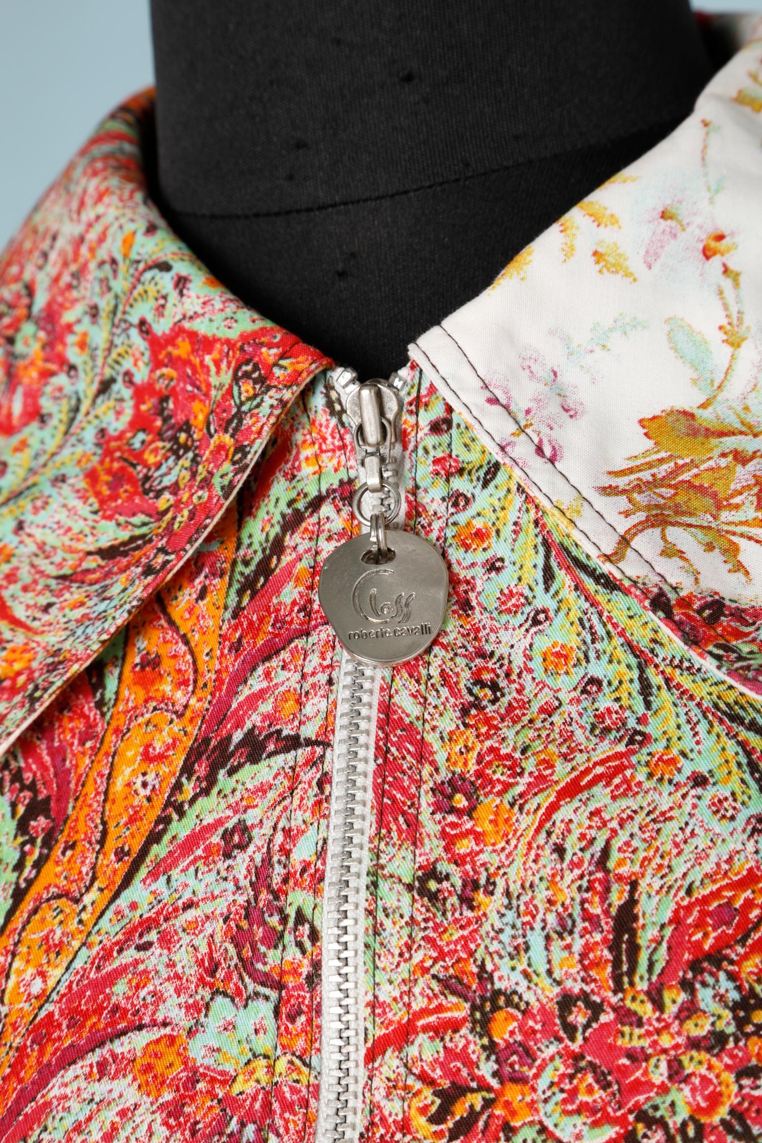 Blusón de algodón estampado Class by Roberto Cavalli Beige en venta