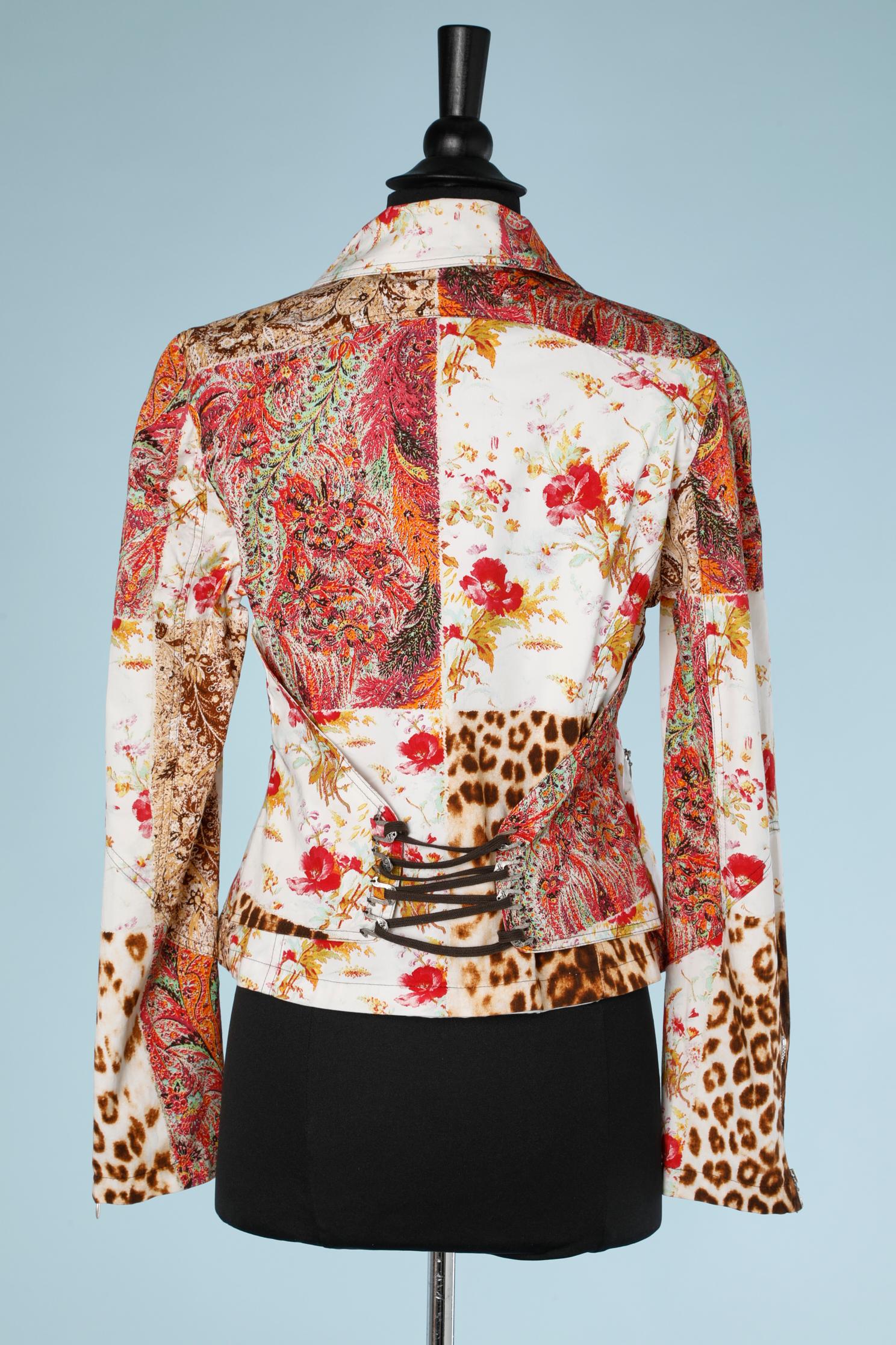 Printed cotton blouson Class by Roberto Cavalli  For Sale 3