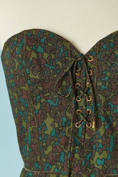 Printed cotton bustier dress Yves Saint Laurent